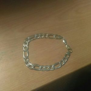 9"by 3/8" GOLD FILLED SILVER BRACELET